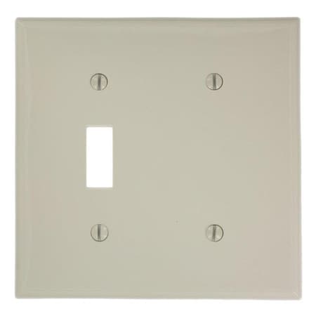 Ezgeneration 4.56 x 0.22 x 4.5 in. Light Almond 2-Gang Standard Size of Toggle & Blank Wall Plate; White EZ771976
